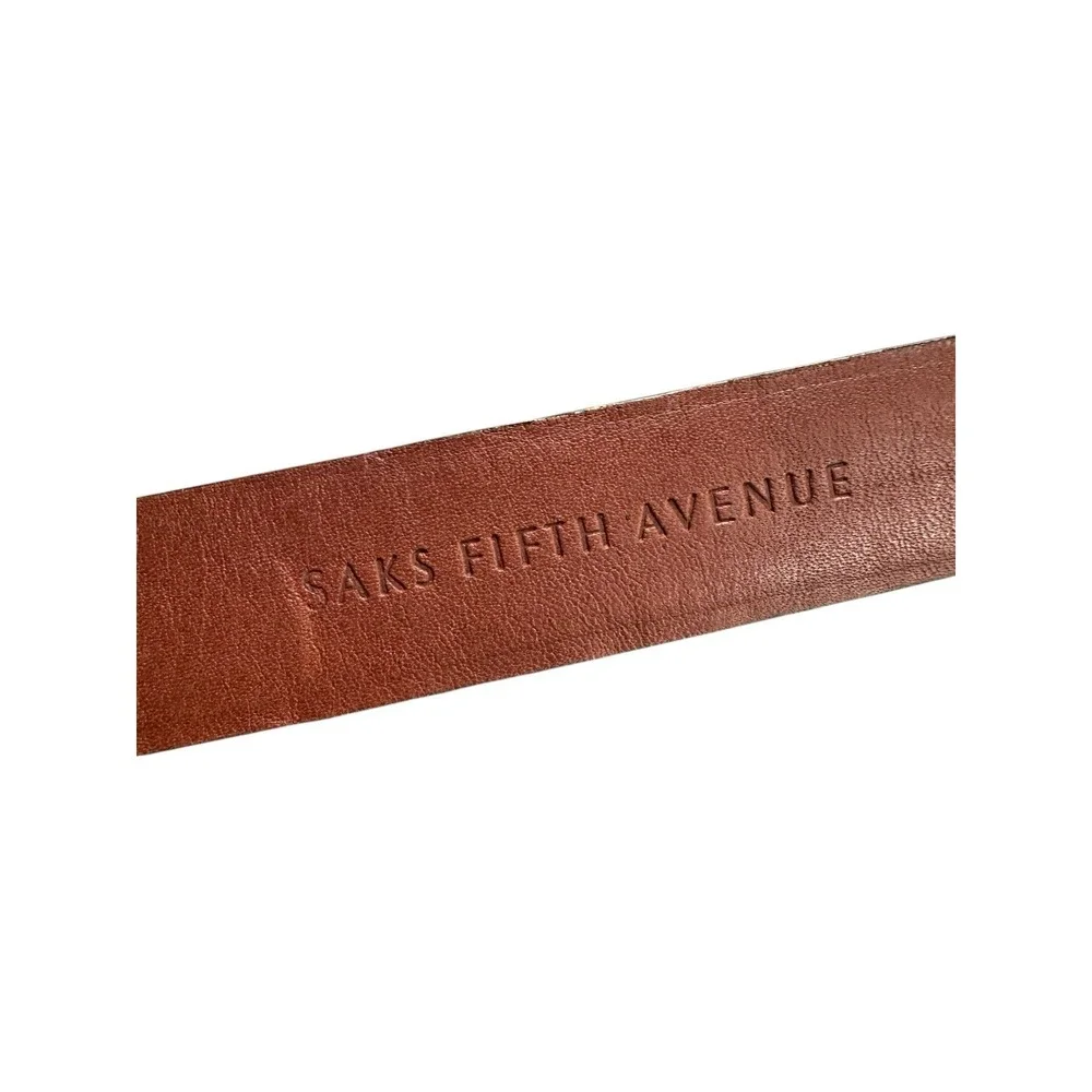 Saks Fifth Ave Genuine Crocodile Mens Belt Size 36 Luxury NWT